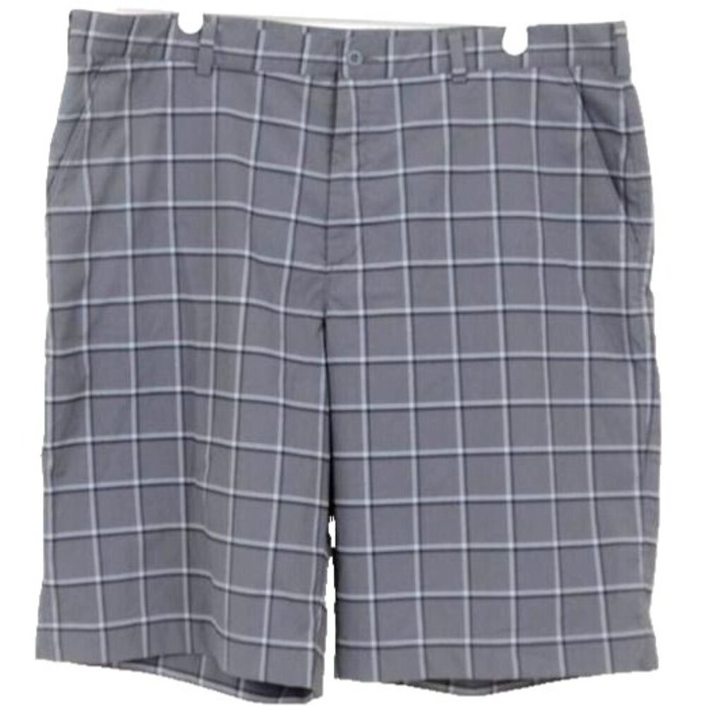 Nike Golf Dri-fit Walking Men's 40 Casual Shorts Grey Plaid Vacation Summer